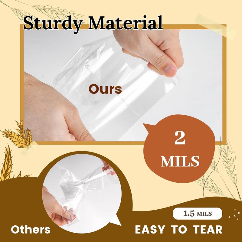 LOKQING LOKIQNG Cellophane Bags Plastic Treat Bag Clear Cookie Candy Bags with Twist Ties for Party Favor Bag(200PACK, 4x6inch) - Image 3